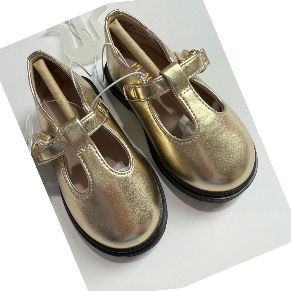The Children's Place T-Strap Mary Jane Shoes 3055049 Toddler 5 Gold Metallic A71